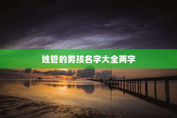 姓管的男孩名字大全两字