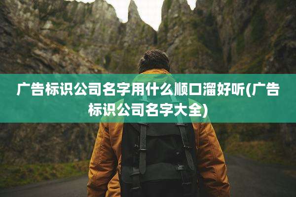 广告标识公司名字用什么顺口溜好听(广告标识公司名字大全)