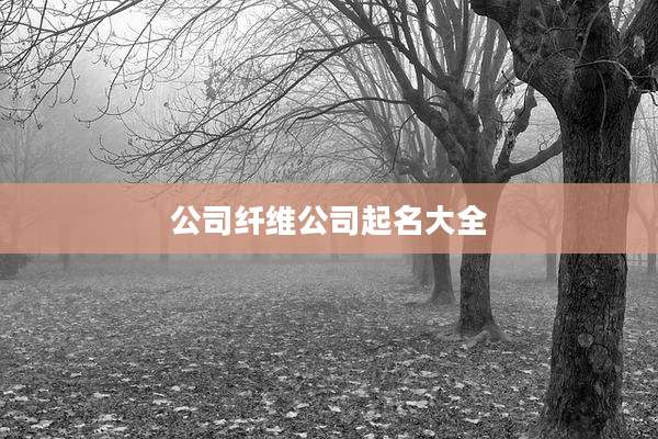 公司纤维公司起名大全