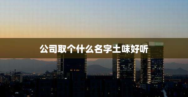 公司取个什么名字土味好听