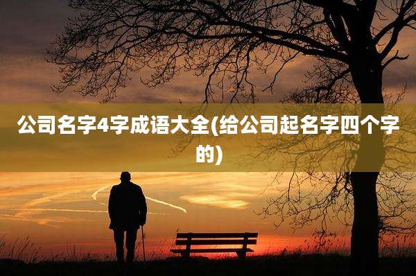 公司名字4字成语大全(给公司起名字四个字的)