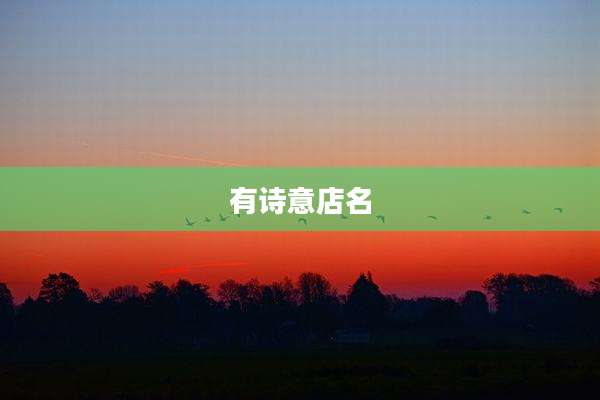 有诗意店名