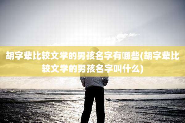 胡字辈比较文学的男孩名字有哪些(胡字辈比较文学的男孩名字叫什么)
