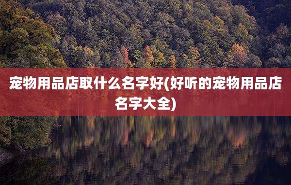 宠物用品店取什么名字好(好听的宠物用品店名字大全)