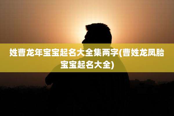 姓曹龙年宝宝起名大全集两字(曹姓龙凤胎宝宝起名大全)