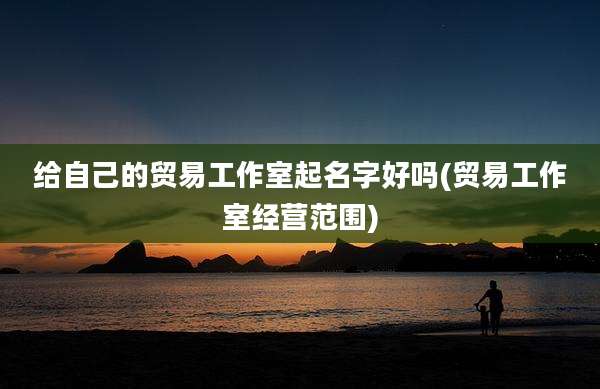 给自己的贸易工作室起名字好吗(贸易工作室经营范围)