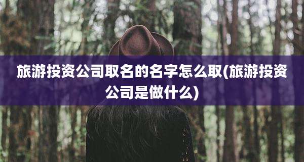 旅游投资公司取名的名字怎么取(旅游投资公司是做什么)