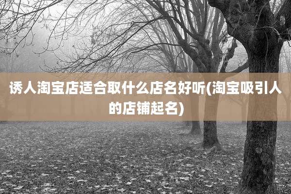 诱人淘宝店适合取什么店名好听(淘宝吸引人的店铺起名)