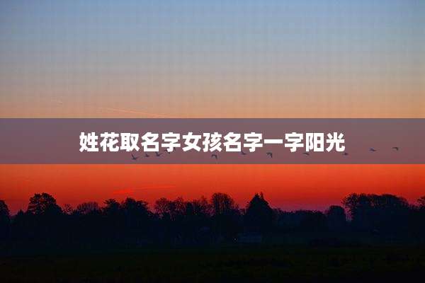 姓花取名字女孩名字一字阳光