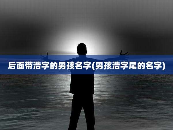 后面带浩字的男孩名字(男孩浩字尾的名字)