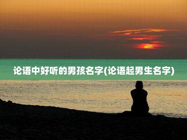 论语中好听的男孩名字(论语起男生名字)