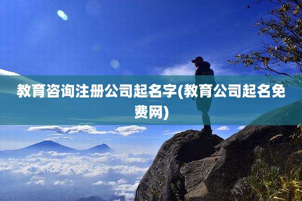 教育咨询注册公司起名字(教育公司起名免费网)
