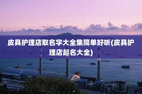 皮具护理店取名字大全集简单好听(皮具护理店起名大全)