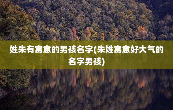姓朱有寓意的男孩名字(朱姓寓意好大气的名字男孩)