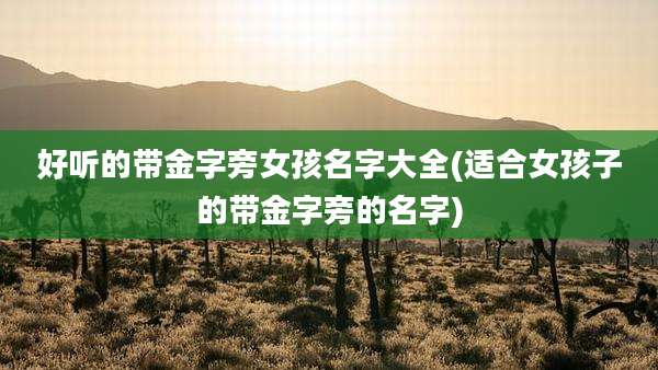 好听的带金字旁女孩名字大全(适合女孩子的带金字旁的名字)