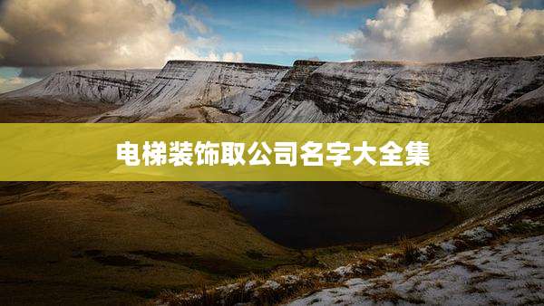 电梯装饰取公司名字大全集