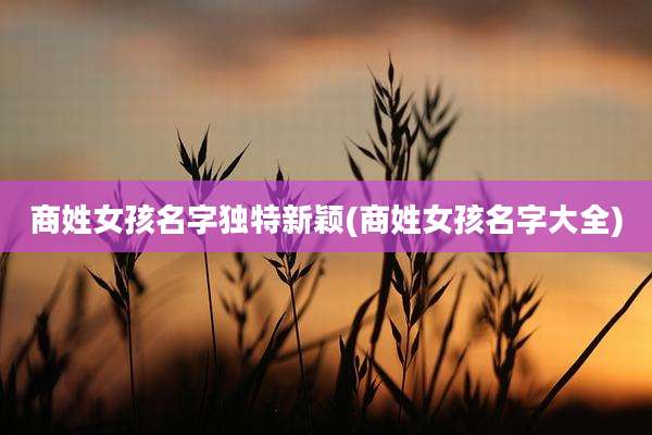 商姓女孩名字独特新颖(商姓女孩名字大全)
