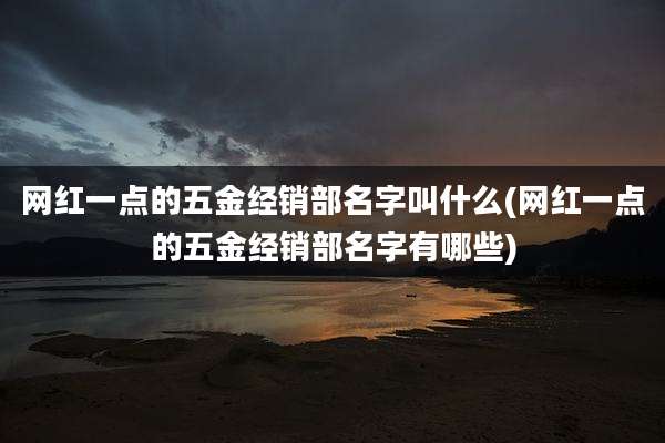 网红一点的五金经销部名字叫什么(网红一点的五金经销部名字有哪些)