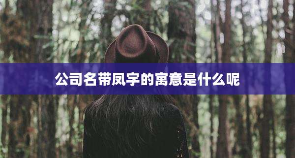 公司名带凤字的寓意是什么呢