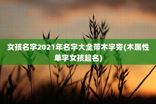 女孩名字2021年名字大全带木字旁(木属性单字女孩起名)