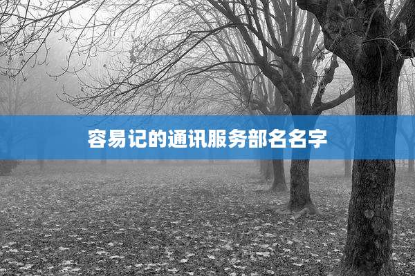 容易记的通讯服务部名名字