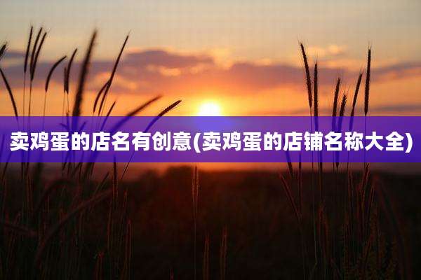 卖鸡蛋的店名有创意(卖鸡蛋的店铺名称大全)