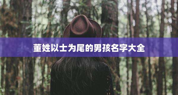 董姓以士为尾的男孩名字大全