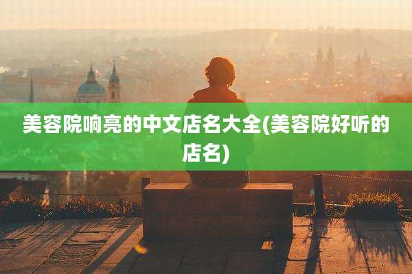美容院响亮的中文店名大全(美容院好听的店名)
