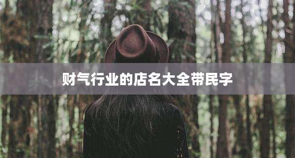 财气行业的店名大全带民字