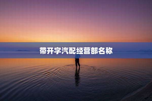 带开字汽配经营部名称