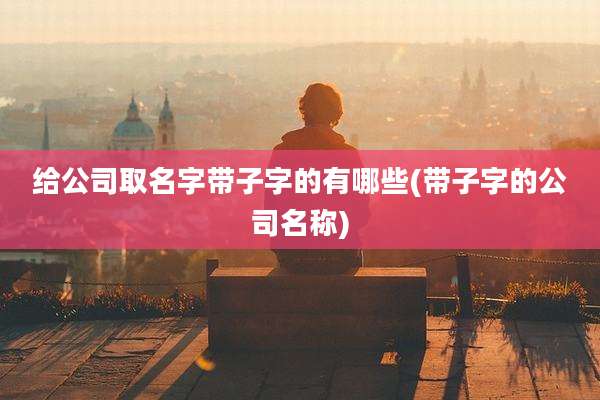 给公司取名字带子字的有哪些(带子字的公司名称)