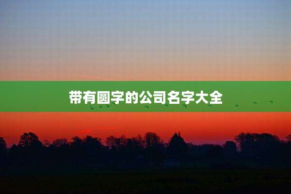 带有圆字的公司名字大全