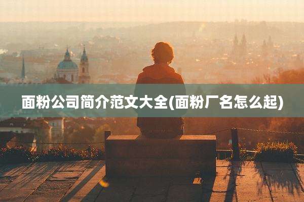 面粉公司简介范文大全(面粉厂名怎么起)