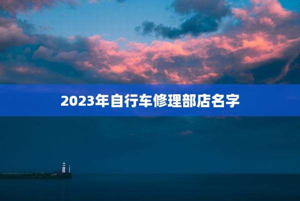 2023年自行车修理部店名字