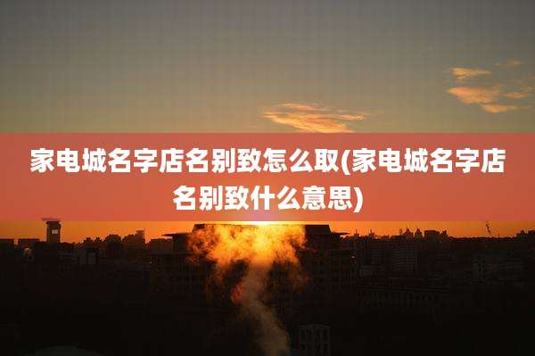 家电城名字店名别致怎么取(家电城名字店名别致什么意思)