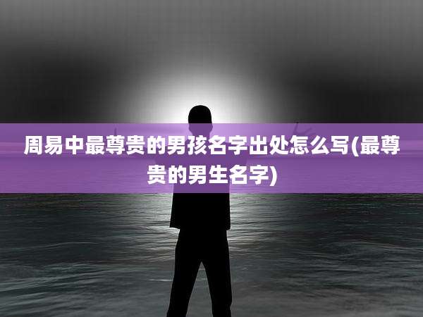 周易中最尊贵的男孩名字出处怎么写(最尊贵的男生名字)