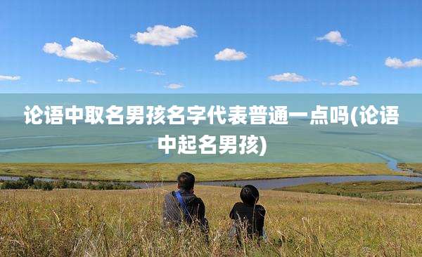 论语中取名男孩名字代表普通一点吗(论语中起名男孩)