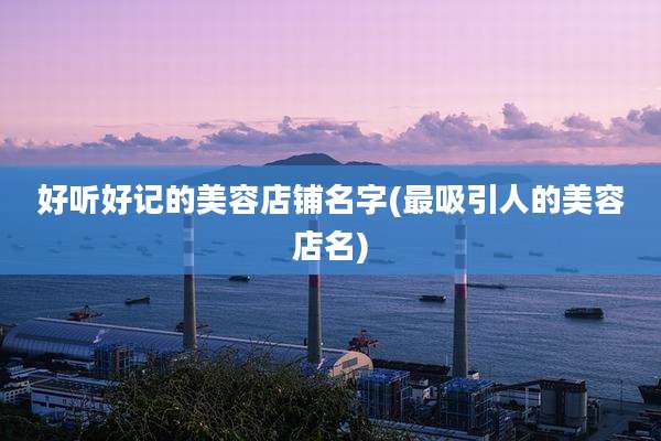 好听好记的美容店铺名字(最吸引人的美容店名)