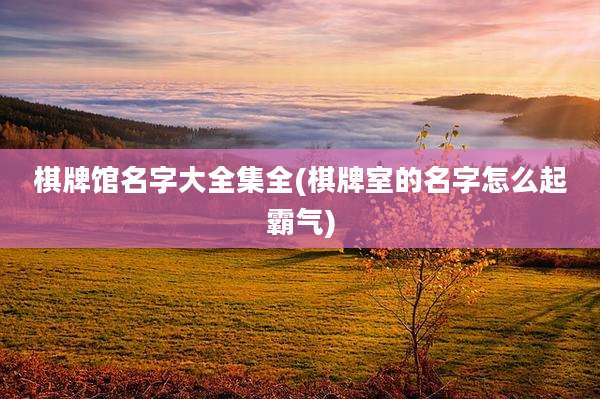 棋牌馆名字大全集全(棋牌室的名字怎么起霸气)