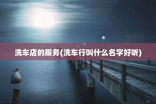 洗车店的服务(洗车行叫什么名字好听)