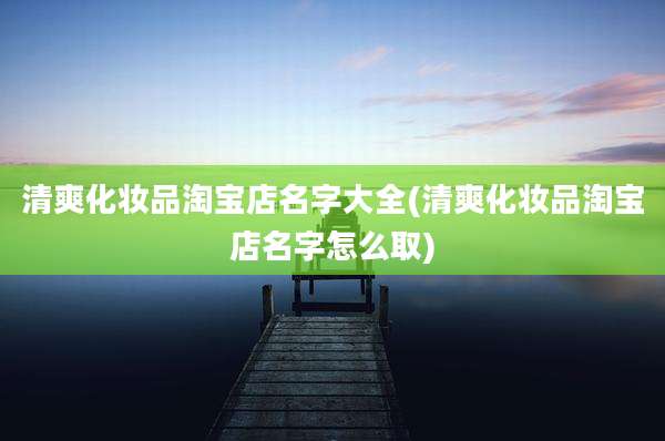 清爽化妆品淘宝店名字大全(清爽化妆品淘宝店名字怎么取)