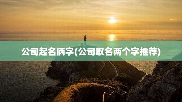 公司起名俩字(公司取名两个字推荐)