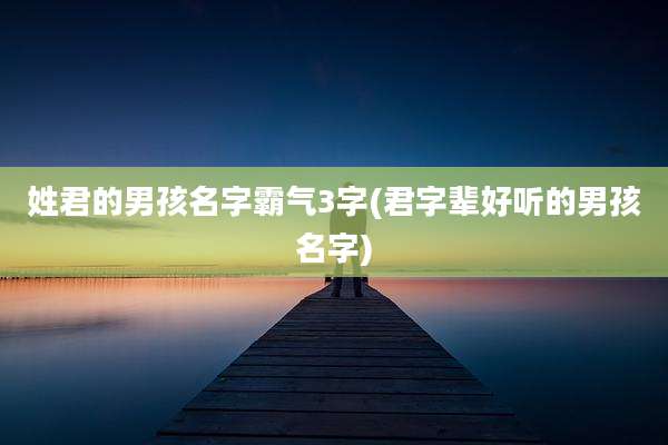 姓君的男孩名字霸气3字(君字辈好听的男孩名字)