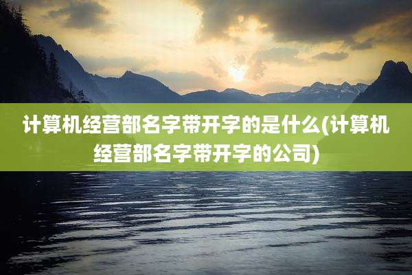 计算机经营部名字带开字的是什么(计算机经营部名字带开字的公司)