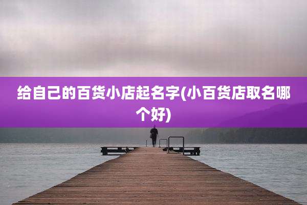 给自己的百货小店起名字(小百货店取名哪个好)