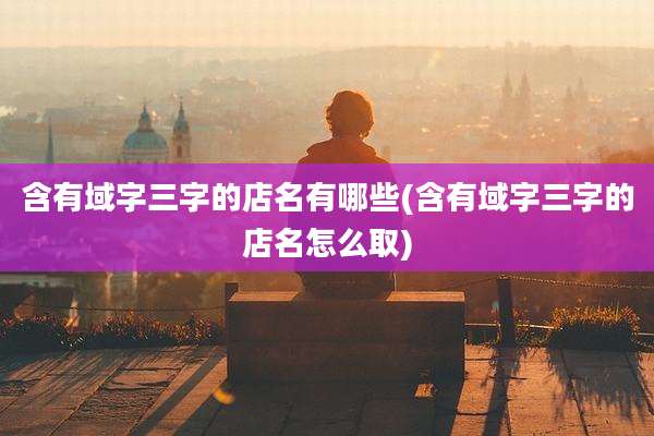 含有域字三字的店名有哪些(含有域字三字的店名怎么取)