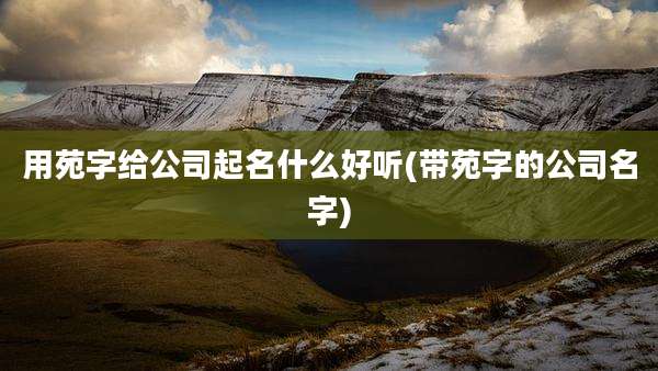 用苑字给公司起名什么好听(带苑字的公司名字)