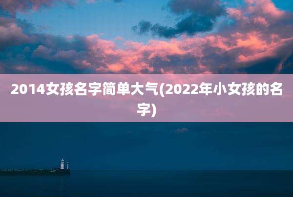 2014女孩名字简单大气(2022年小女孩的名字)