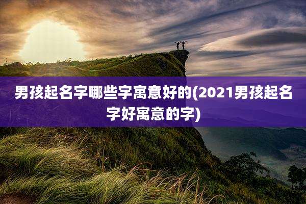 男孩起名字哪些字寓意好的(2021男孩起名字好寓意的字)