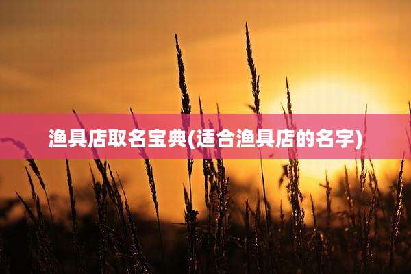渔具店取名宝典(适合渔具店的名字)